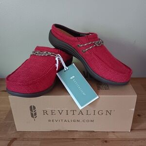Revitalign Siesta Slide Carrick Women 7D Red New Orthotic Comfort Mules RV1183